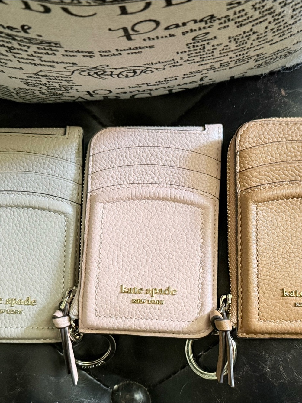 kate spade ♠️ Knott Pebbled Leather Cardholder Key Pouch Set